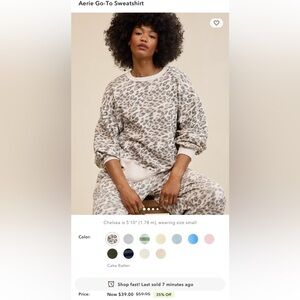 Aerie Cream and Gray Knit Sweater